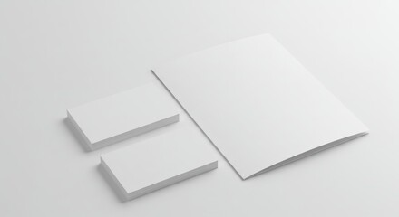 Blank White Paper Mockup - Brochure and Cards.