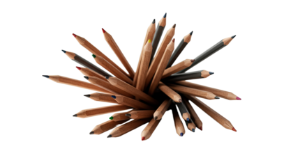 Close-up of a bundle of sharpened wooden pencils with graphite tips pointing outward, perfect for educational and office themes