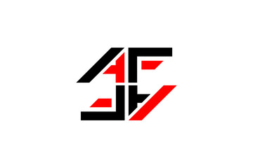 Geometric Abstract Logo – Red & Black Symmetrical Symbol with Modern Angles and Bold Contrast