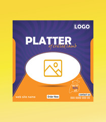 Social media Post Design, Food and restaurant social media Post design, Social media banner for food business. Food social media template for restaurant business. Modern social template post banner. 