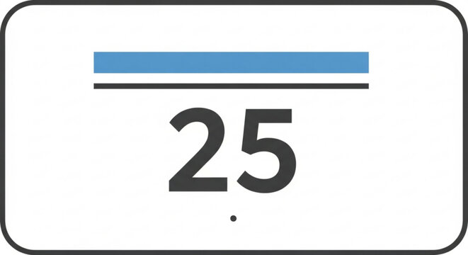 Calendar icon showing the 25th day of the month, minimalist design for scheduling or reminder