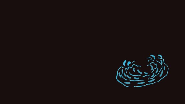 Marlin fish jumping on ocean cartoon animation 2D. Fish jumping out of the water with a splash. Sea animals. Flat character animation, marine wildlife animation 4K video, storytelling screen