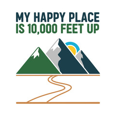 Mountains with sun and winding path hiking nature