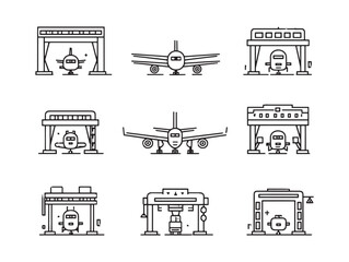 Jet Bridge line art terminal gate access