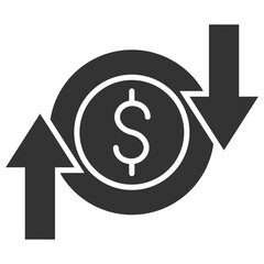 Obraz premium Profit Loss Glyph Icon