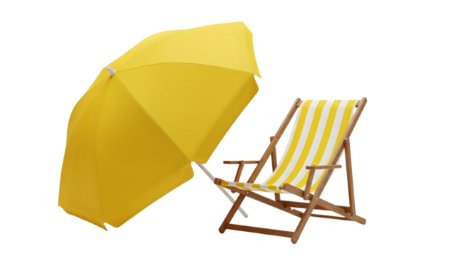 beach chairs and umbrella - Powered by Adobe