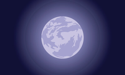 Minimalist Lunar Eclipse Background, Flat Moon Illustration with Soft Glow in Dark Space