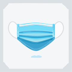 Medical face mask graphic illustration isolated on white background