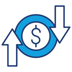 Profit Loss Blue Icon
