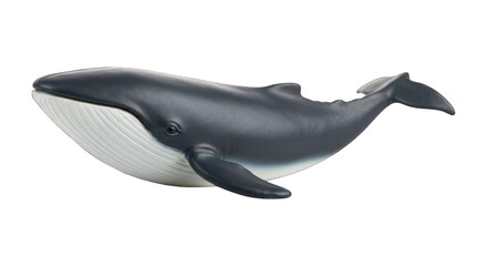 Obraz premium A blue whale figure isolated against a black background, viewed from above