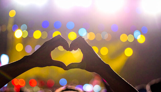 A symbol of love and appreciation from the crowd at a live festival show