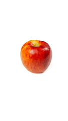 Fresh red apple isolated on white background, showing natural texture and vivid color for healthy food and nutrition concept