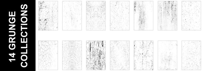 Vector bundle of 14 grunge dust texture 