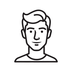 Man avatar line icon simple portrait of a person isolated vector illustration