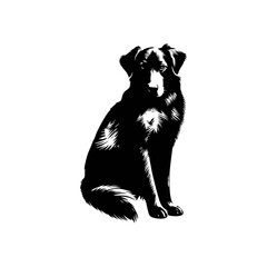 Black Dog silhouette vector logo