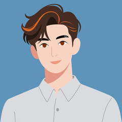 Handsome Asian Young Man Casual Business Portrait