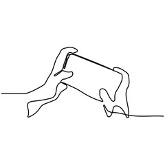 logo design abstract vector flat continuous line playing smartphone games