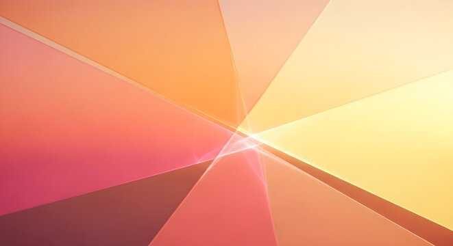 Vibrant geometric abstraction with glowing lines and warm gradient colors creating a dynamic