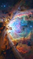 Cosmic Nebula in Vibrant Hues