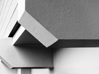 Architecture details Geometric Concrete wall building structure Grey texture Abstract background 