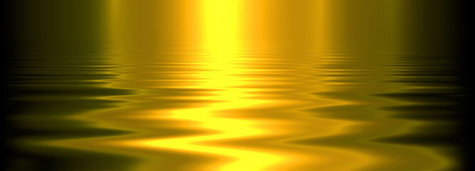 Liquid gold metal texture, metallic background with golden shiny waves.