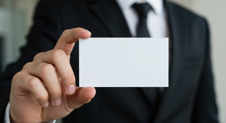 Businessman Holding Blank Business Card.