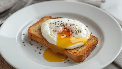 Sunny Side Up on Toast. A Breakfast Still Life, Simple and Appetizing Composition.