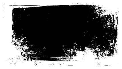 Black paint grunge box, swatch isolated on white background