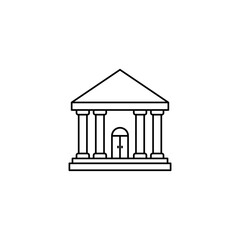 City hall icons in line style. Editable black and white strokes vector illustration, eps 10