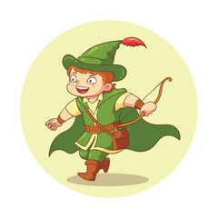 cute robin hood character illustration