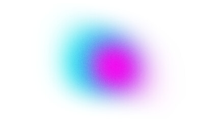 Abstract gradient of blue pink color shape with grain effect isolated on transparent background. Trendy noise texture. 