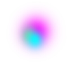 Blue pink glowing gradient shape isolated on transparent background. 
