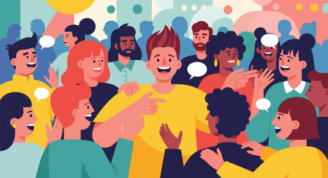 Diverse Group of People Socializing and Interacting.