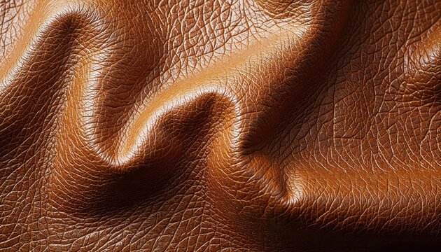 Close up abstract textured background of rippling golden brown fabric