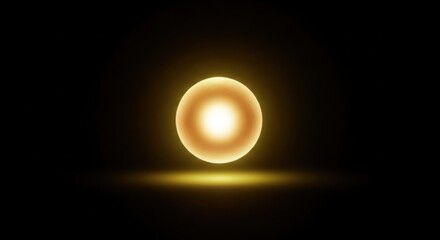Glowing orb with radiant light on black background for black friday design and decoration