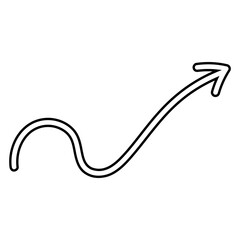 Hand drawn arrow icon vector. Direction illustration sign, Handmade. Pointer symbol or logo.