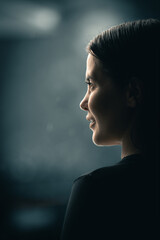 Cinematic Portrait of a Woman in Rainy Light
