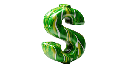 Financial Growth: An artistic green dollar symbol shines brightly, symbolizing financial success and wealth creation, a vibrant representation of prosperity.