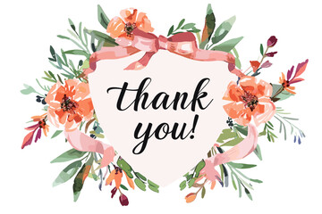 Watercolor Floral Thank You Cards
