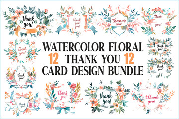 Watercolor Floral Thank You Cards