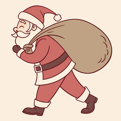 santa claus with a bag of gifts