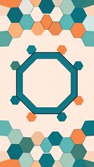 Abstract Green Octagon with Teal Hexagon Pattern