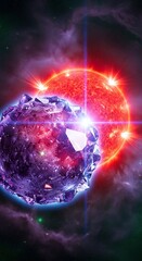 Cosmic Collision - A Celestial Dance of Planet and Star.