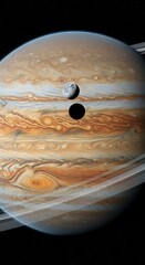 Jupiter and its moons Io and Europa in a stunning cosmic alignment.