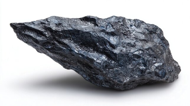 Tektite meteor shard isolated on white background