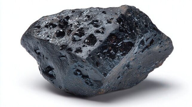 Tektite meteor shard isolated on white background