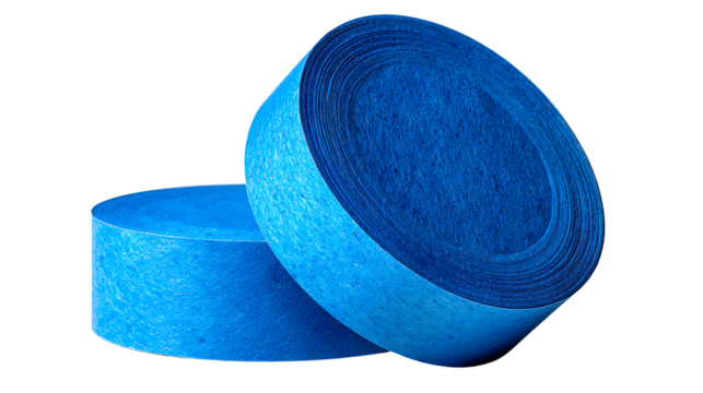 Blue Rolls: A close-up shot revealing two vibrant blue rolls, their textures and cylindrical forms creating a visually appealing study in texture and shape.