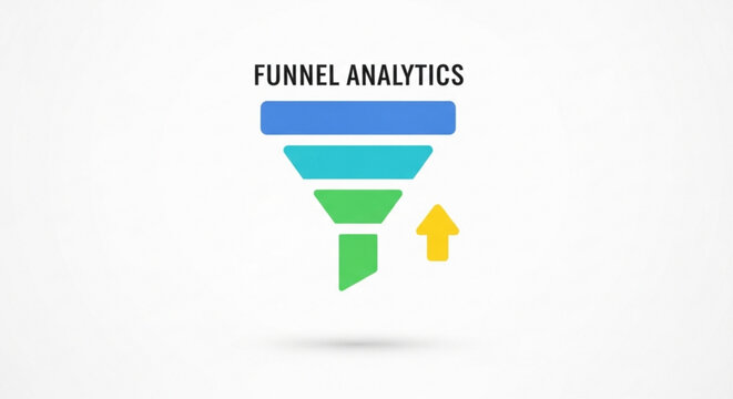 Funnel analytics icon symbolizes the process of tracking and optimizing customer conversions and sales growth