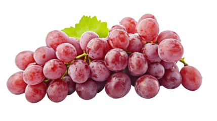 Luscious Bunch of Red Globe Grapes Isolated Delicious Fresh Juicy Ripe Sweet Natural Fruit