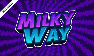 Milky way editable text effect - bold 3d glossy space font, futuristic game title design